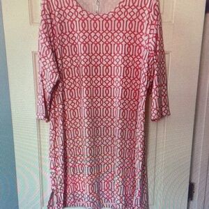 Women's Red Geometric Pattern Top